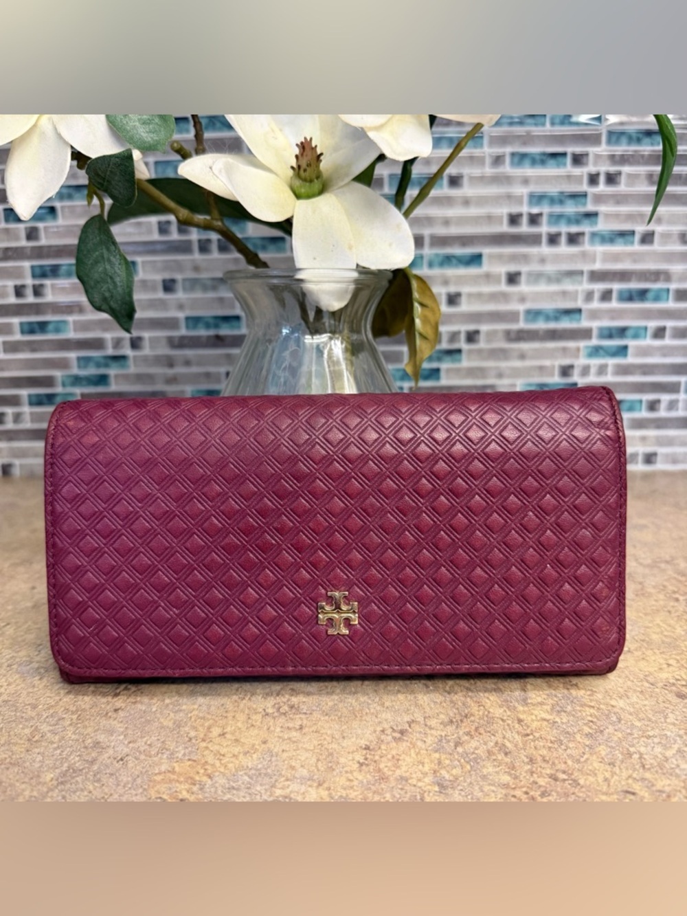 Tory Burch burgundy wallet